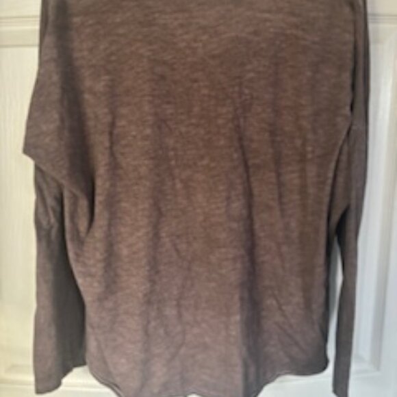 Long sleeved, V-neck, cotton, brown, Made in Italy sequins Shirt - Picture 2 of 8